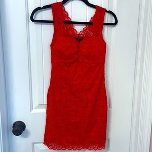 Red Lace Mini Dress